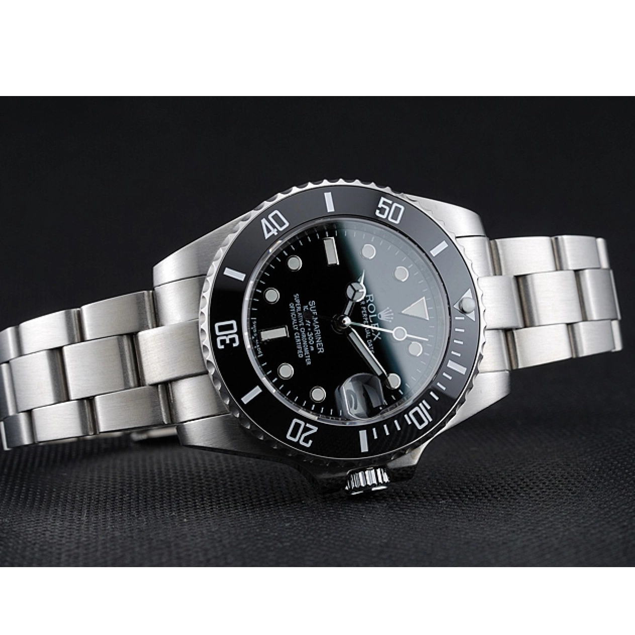 Aaa replica watch 1454153 Bracelet Rolex Submariner Dial Steel Date Black Stainless 0818